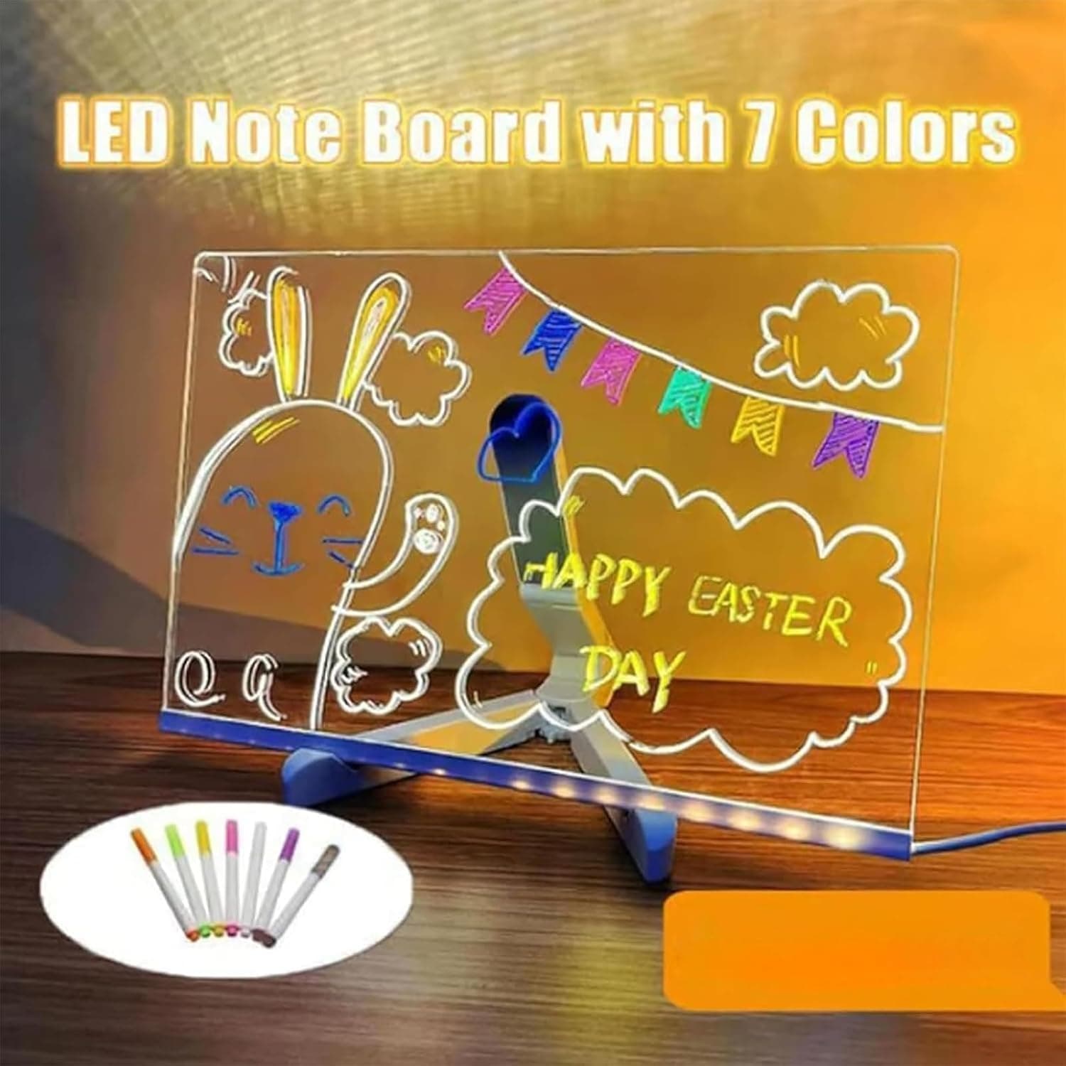 LED Drawing Board, Creative Magical Board with 7 Pcs Colored pen wholesale product from Dubai Wholesale Hub